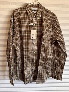 Saddlebred Men's Button Down Checkered Plaid Shirt Size L